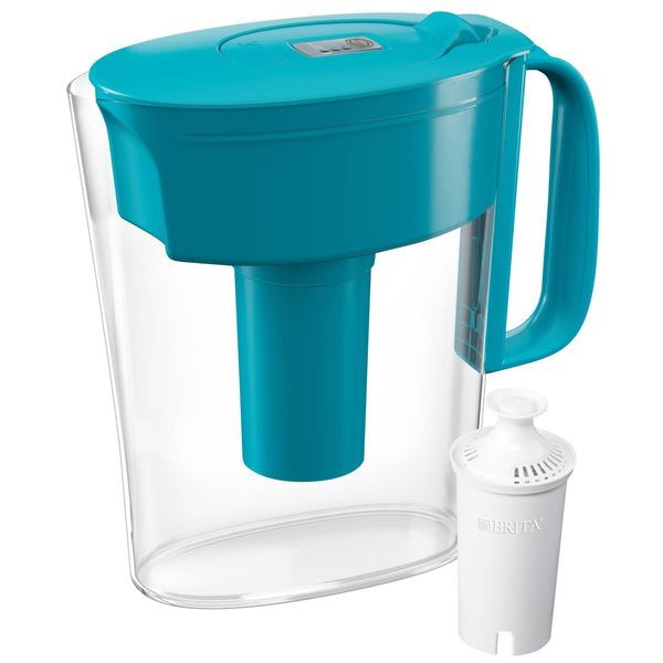 Brita Water Filter Pitcher for Tap and Drinking Water with 1 Standard Filter, Lasts 2 Months, 6-Cup Capacity, BPA Free, Turquoise